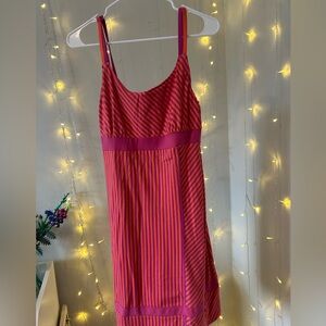 Red and Purple Striped Dress